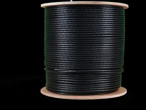 Acconet CAT6 UV Outdoor Ethernet Cable 500m Black Solid Copper SF/TP Roll | CAT6U-500-SC