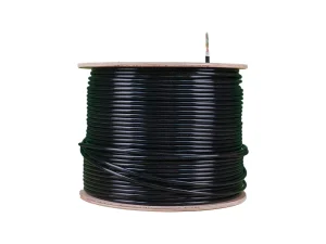 Essential CAT6 UV Outdoor Ethernet Cable 305m Black Solid Copper SF/TP Pull Box | CAT6U-305-SC-GEN