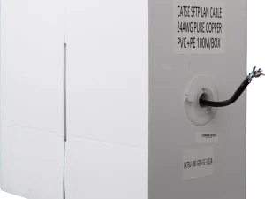 Essential CAT5 UV Outdoor Ethernet Cable 100m Black Solid Copper SF/TP Pull Box | CAT5U-100-GEN-SC