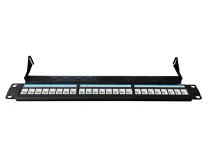 Acconet 24 Port RJ45 Patch Panel, 1U , Black