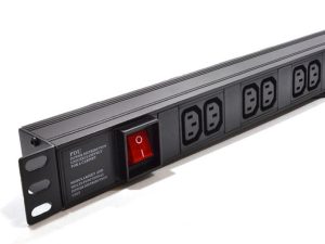 Acconet Power Distribution Unit, 1U, 6 way Female Kettle Cord, Black, With Switch, 2 Meter Cable SA