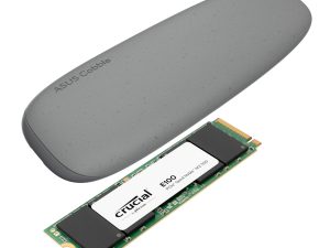 Asus Cobble M.2 SSD Type-C Enclosure and Crucial E100 480GB NVMe Bundle - Grey